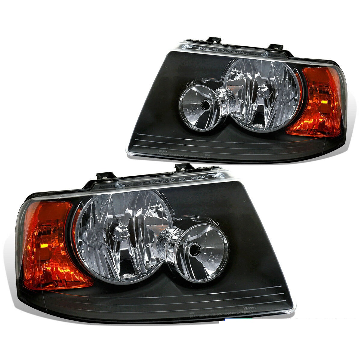 Fourwinds Hurricane Black Headlights Head Lamps Assembly Pair (Left & Right)