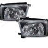 Fleetwood Bounder (Diesel) Black Headlights & Corner Turn Signal Lights 4 Piece Set (Left & Right)