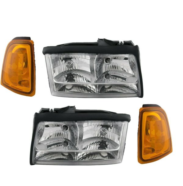 Fleetwood Flair Replacement Headlights & Corner Turn Signal Lamps 4 Piece Set