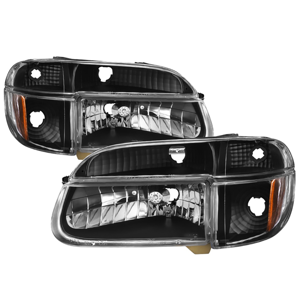 Coachmen Santara Diamond Clear Black Headlights & Signal Lamps 4 Piece Set (Left & Right)