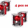 Monaco Dynasty Performance Black Tail Light Lens & Housing 4 Piece Set (Left & Right)
