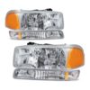 Tiffin Allegro (28ft-32ft) Clear Lens Chrome Headlights  & Turn Signal Lights 4 Piece Set (Left & Right)