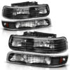 Foretravel U320 Clear Black Headlights & Turn Signal Light 4 Piece Set (Left & Right)