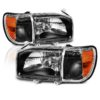 Safari Sahara Black Headlights & Corner Turn Signal Lamps 4 Piece Set(Left & Right)