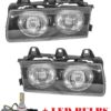 Fleetwood American Tradition Headlight Assembly Pair + Low Beam LED Bulbs (Left & Right)