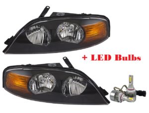 R-Vision Stratus Replacement Headlight Assembly Pair + Low Beam LED Bulbs(Left & Right)
