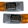 Safari Cheetah Left & Right Side Black LED Headlights + Bezel Trims + Signal Lights 6 Piece Set