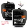 Entegra Coach Odyssey Bounder Black Housing LED Headlights Pair (Left & Right)