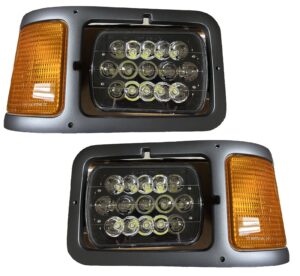Newmar Dutch Star Gray Bezel with Black LED Headlight Assemblies Pair (Left & Right)