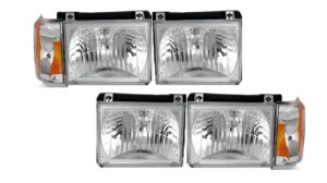 Monaco Signature Chrome Full Set Headlights (4) & Corner Lights (2) Unit Pair (Left & Right)