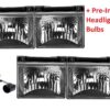 Monaco Signature Black Full Set LED Headlights (4) & Corner Lights (2) Unit Pair (Left & Right)