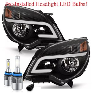 Tiffin Allegro Bus Black LED Headlight Assemblies with LED Running Lights Pair (Left & Right)