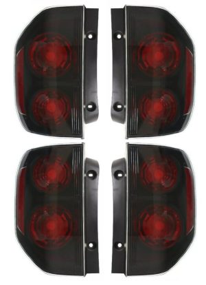Tiffin Phaeton Black Bezel Tail Light Unit 4 Piece Set Upper & Lower (Left & Right)