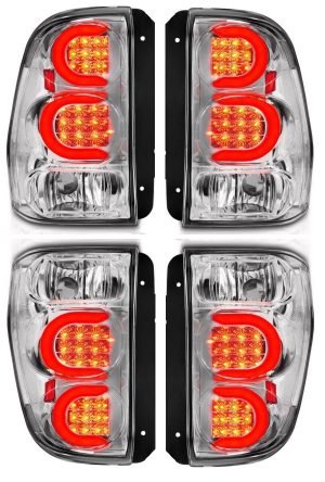 Newmar King Aire Chrome LED Tail Light Assembly 4 Piece Set (Upper & Lower / Left & Right)