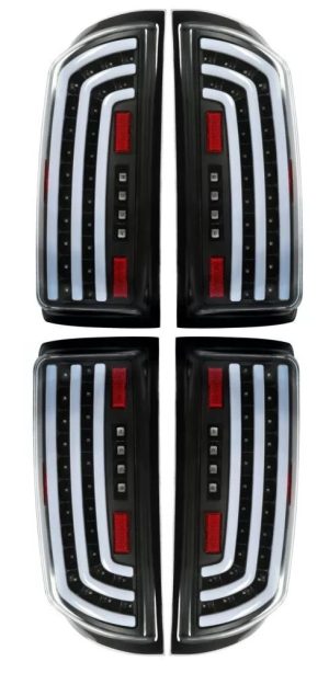 Newmar Ventana Black LED Rope Tail Lights Rear Lamps Assembly 4 Piece Set (Left & Right)