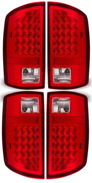 Newmar Ventana Red LED Tail Lights Rear Lamps Assembly 4 Piece Set (Left & Right)