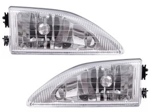 Tiffin Allegro Bus (Diesel) Clear Chrome Headlight Assembly Pair (Left & Right)