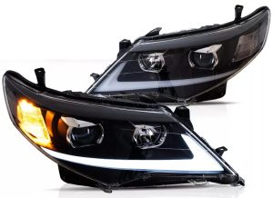 Newmar Mountain Aire Black Projector with LED DRL Headlight Assembly Pair (Left & Right)