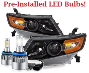 Newmar London Aire LED Black Headlight Assembly Pair (Left & Right)