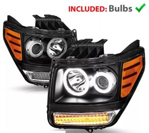 Newmar Ventana Black Projector Headlight Assembly Pair (Left & Right)