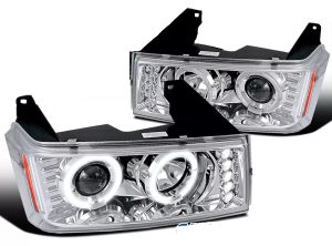 Four Winds Hurricane Chrome Projector LED Headlight Assemblies Pair (Left & Right)