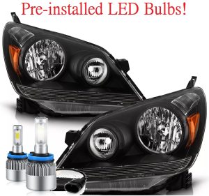 Tiffin Phaeton Black LED Headlight Assembly Pair (Left & Right)
