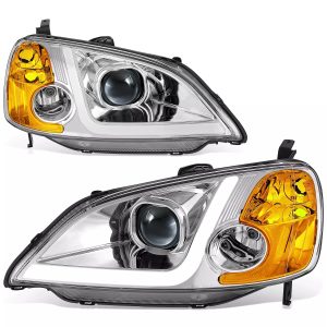 Newmar Ventana Chrome Projector Headlights with LED Daytime Running Lights Pair (Left & Right)