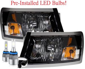 Newmar Canyon Star Black LED Headlight Assemblies Pair (Left & Right)