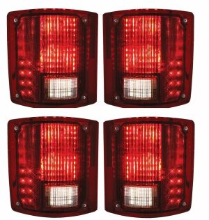 Monaco Safari Trek Upper & Lower Red LED Tail Light Assemblies 4 Piece Set (Left & Right)