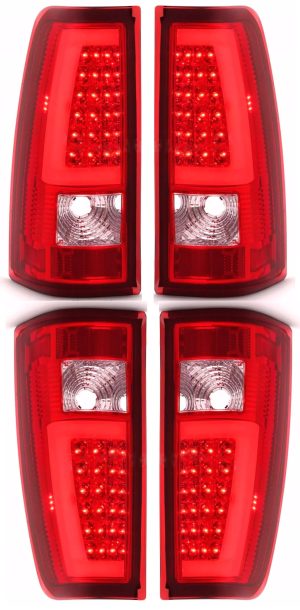 Monaco Dynasty Red LED Upper & Lower Tail Light Assembly 4 Piece Set (Left & Right)