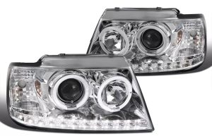 Newmar Mountain Aire (40 FT / 43 FT) Chrome Projector Headlights & Corner Turn Signal Lamps Set (Left & Right)