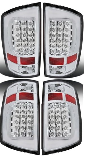 Forest River Berkshire LED Chrome Tail Light Assembly 4 Piece Set (Left & Right)