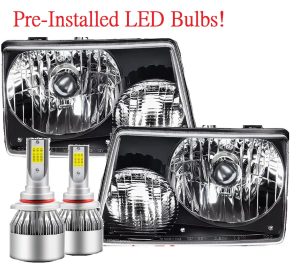 Itasca Sunrise LED Black Headlight Assemblies Pair (Left & Right)