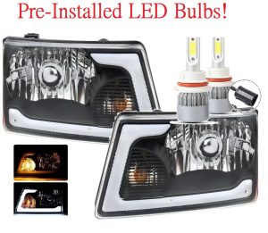 Itasca Sunrise LED Black Headlight Assemblies with LED Park Light Pair (Left & Right)