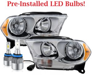 Newmar Ventana Chrome LED Headlight Assemblies Pair (Left & Right)