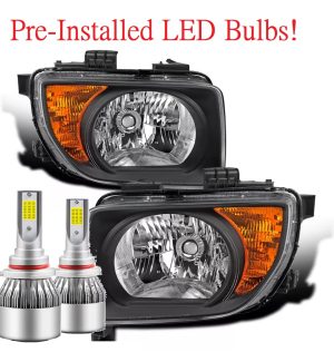 Holiday Rambler Vacationer Black LED Headlight Assemblies Pair (Left & Right)