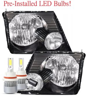 Fleetwood Terra Black LED Headlight Assemblies Pair (Left & Right)