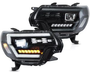 Newmar Northern Star Black Full LED Headlight Assembly Pair (Left & Right)
