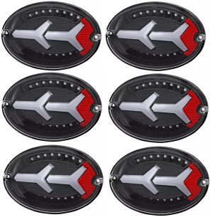 Winnebago Vectra 6 Piece Black LED Tail Light Assembly Pair (Left & Right)