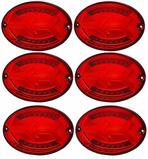Winnebago Vectra 6 Piece Red LED Tail Light Assembly Pair (Left & Right)