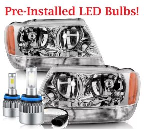 Tiffin Phaeton Chrome LED Headlight Assembly Pair (Left & Right)