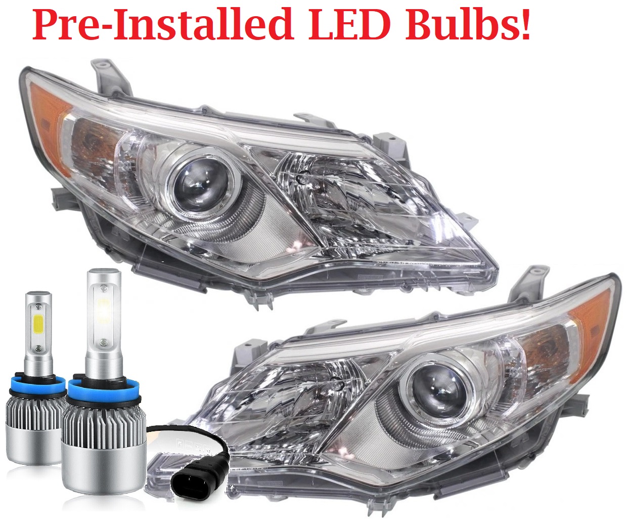Newmar Mountain Aire Chrome LED Headlight Assembly Pair (Left & Right)