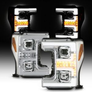 Thor Motor Coach Magnitude Chrome Projector Headlight Assembly Pair (Left & Right)