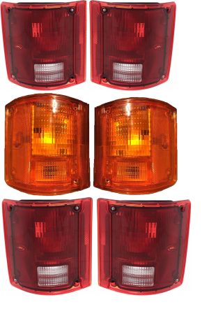 Fleetwood Excursion Tail Lights & Turn Signal Lights Lens & Housing 6 Piece Set (Left & Right)