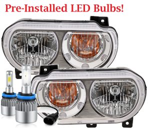 Newmar Dutch Star Chrome LED Headlight Assemblies Pair (Left & Right)