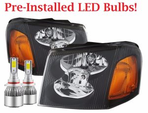 National RV Tropical Black LED Headlight Assemblies Pair (Left & Right)