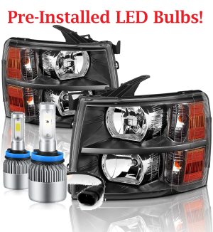 Tiffin Allegro Red Black LED Headlight Assemblies Pair (Left & Right)