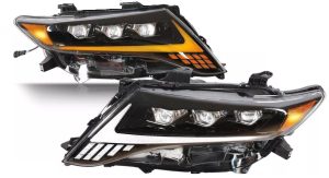 Tiffin Byway Black Projector LED DRL Headlight Units Pair (Left & Right)