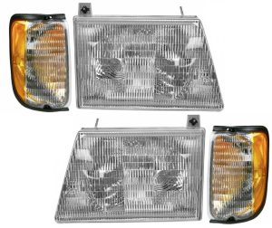 Fleetwood Pace Arrow Headlight Assemblies & Signal Lamp Units 4 Piece Set (Left & Right)