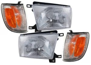Fleetwood Bounder (Diesel) Replacement Headlights & Corner Turn Signal Lights Assembly 4 Piece Set (Left & Right)